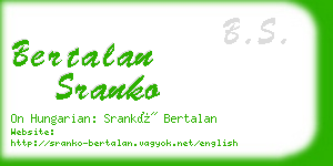 bertalan sranko business card